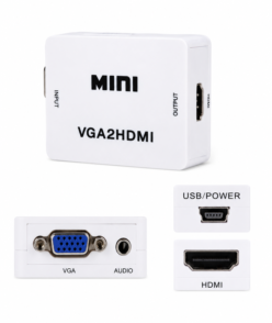Adaptador VGA a HDMI con Entrada de Audio y Fuente - 09-031B