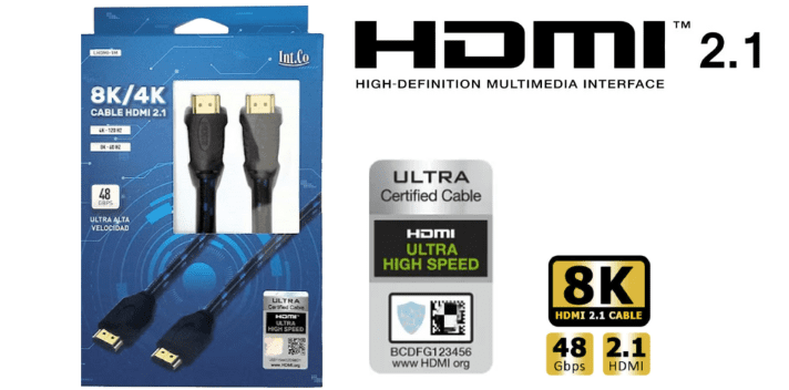 Cable HDMI 2.1 Ultra CERTFICADOS POR HDMI 8K-48Gbps Mallado - 2M - LHDMI-2.1-2M