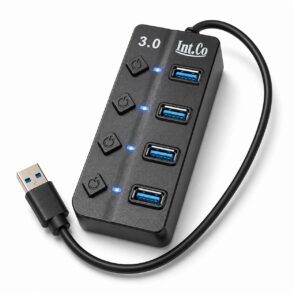 HUB USB 3.0 de 4 Puertos con Interruptor y LED - KQ 008H
